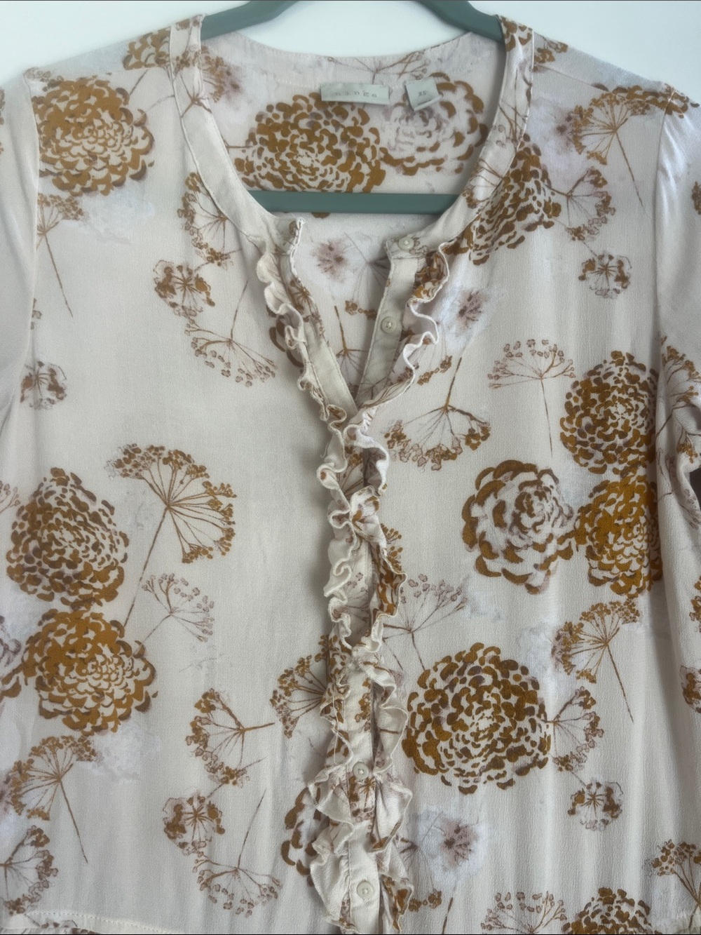 hinge Cream Floral Ruffle Mini Dress - Picture 4 of 8
